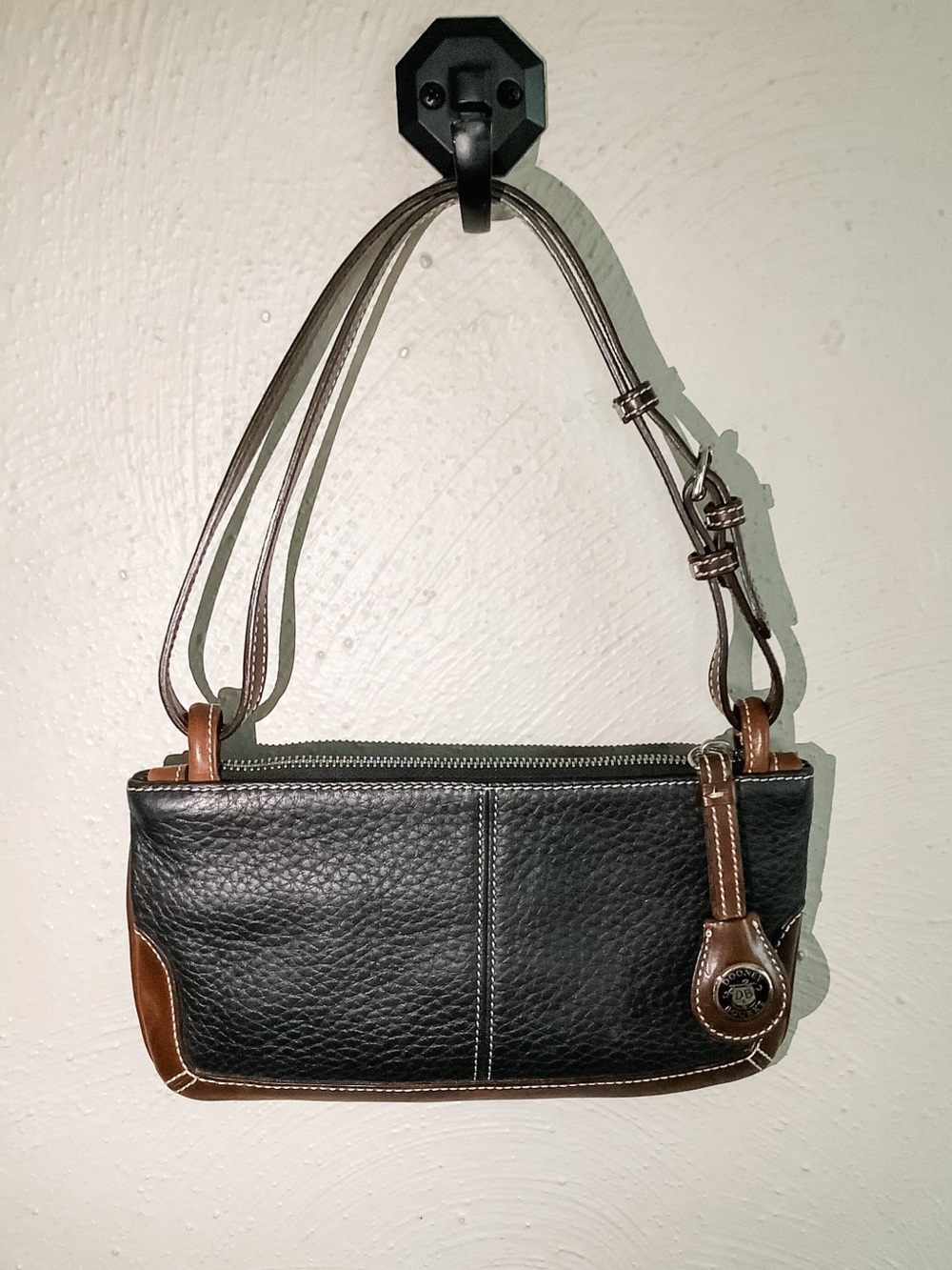 Vintage Dooney & Bourke Black Leather Shoulder Bag